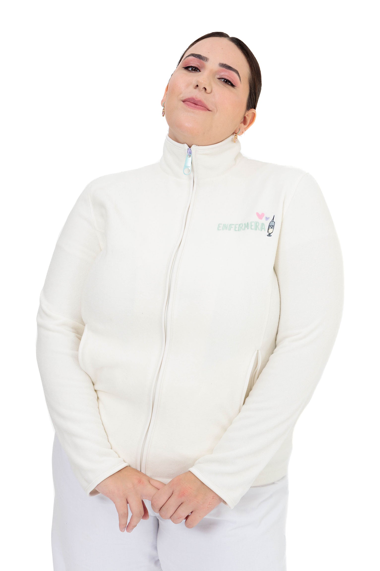 CHAQUETA POLAR ENFERMERA COLORS - CLOUD WHITE