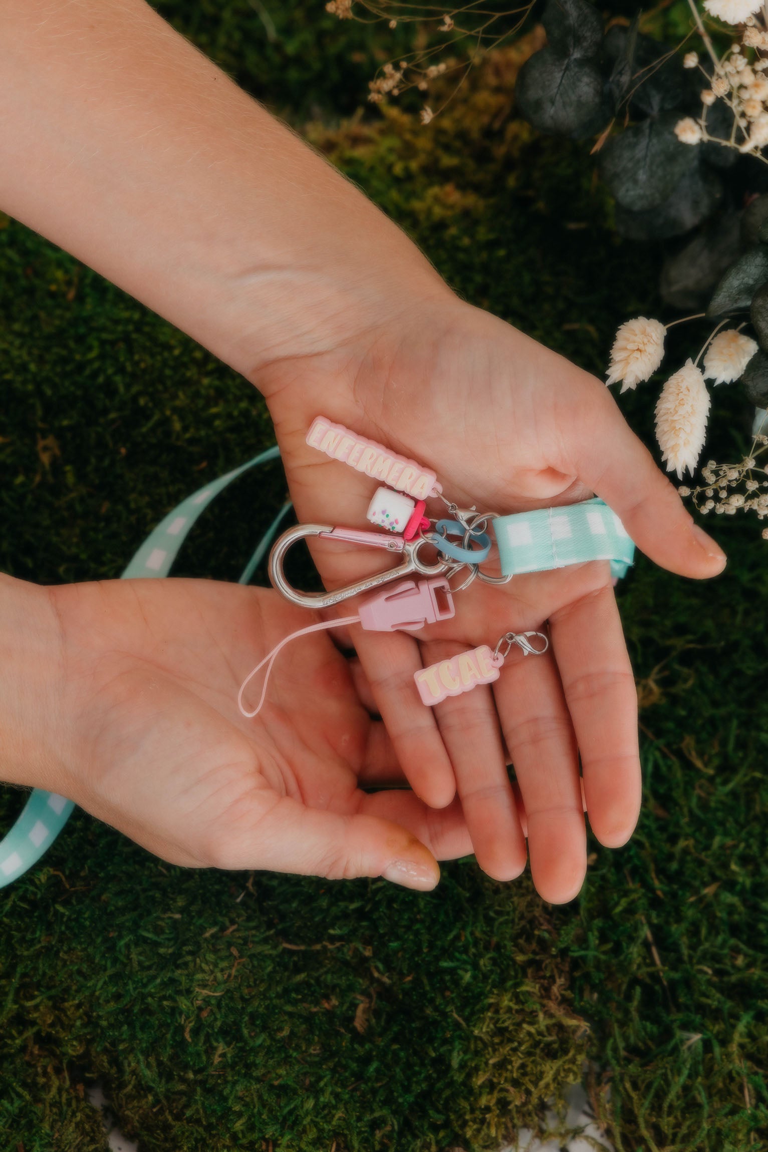 LANYARD CHARM - VICHY AGUAMARINA