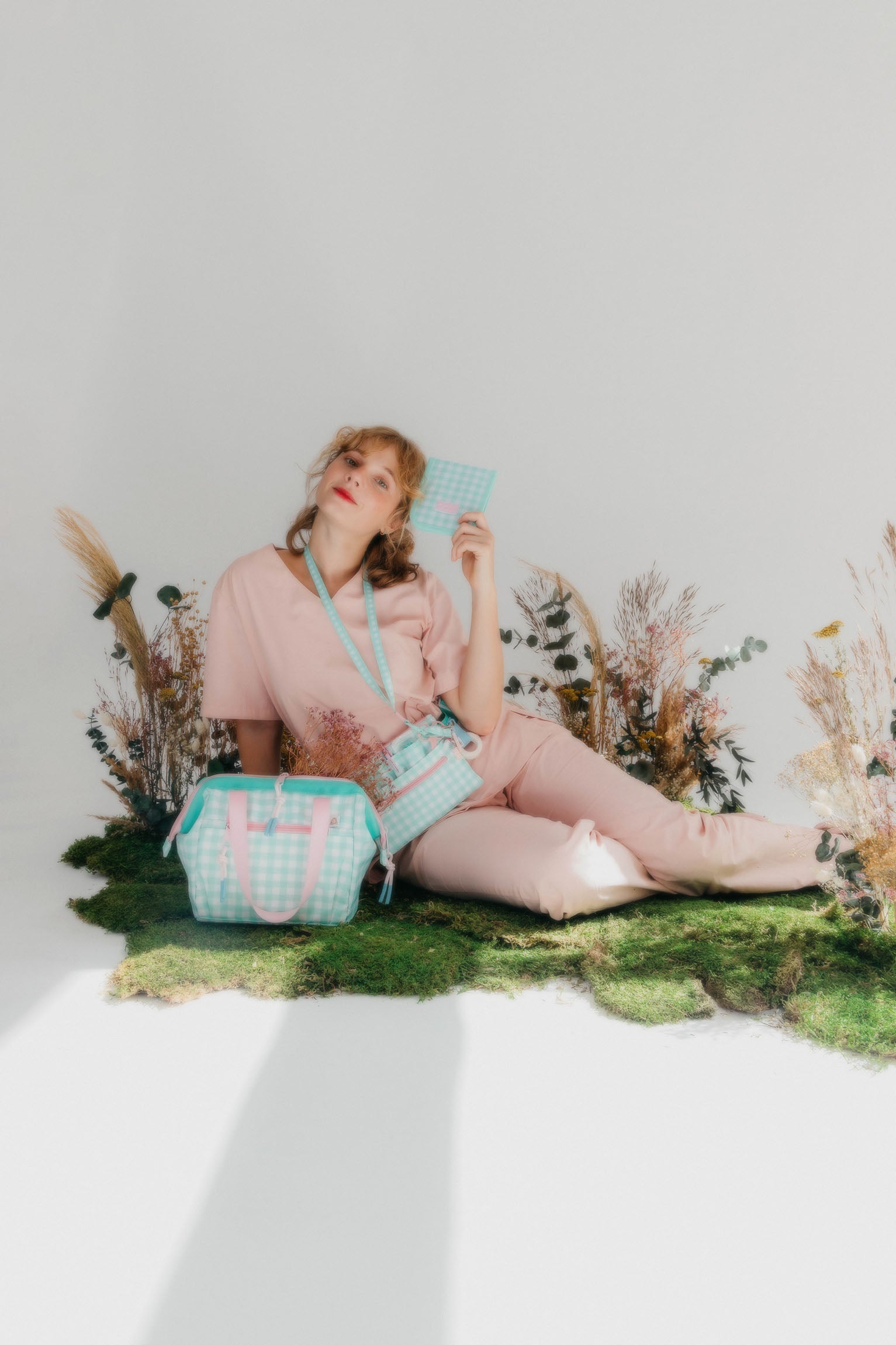 FANNY BAG VICHY AGUAMARINA