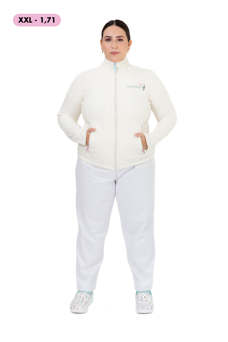 CHAQUETA POLAR ENFERMERA COLORS - CLOUD WHITE