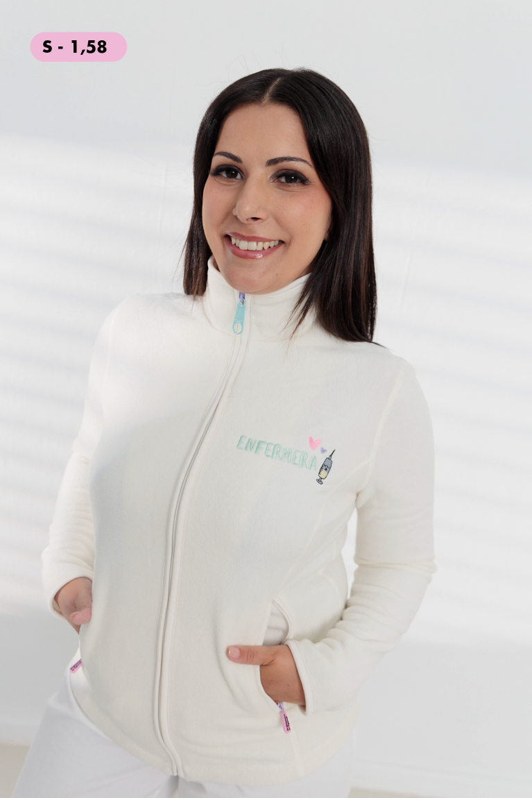 CHAQUETA POLAR ENFERMERA COLORS - CLOUD WHITE
