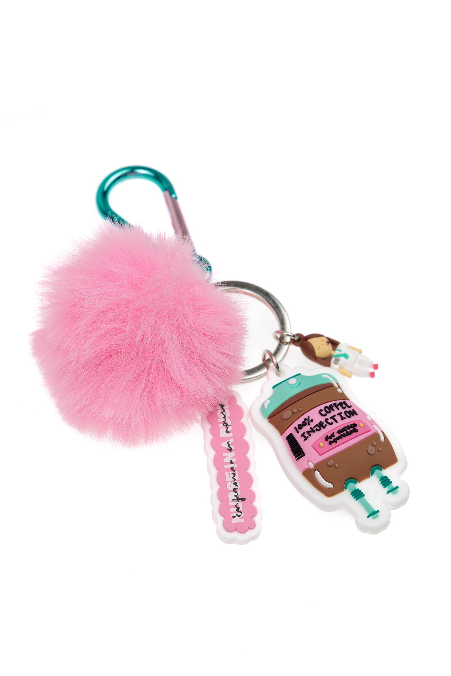 KEYCHAIN "100% COFFEE INJECTION" - NURSE IN A RUSH