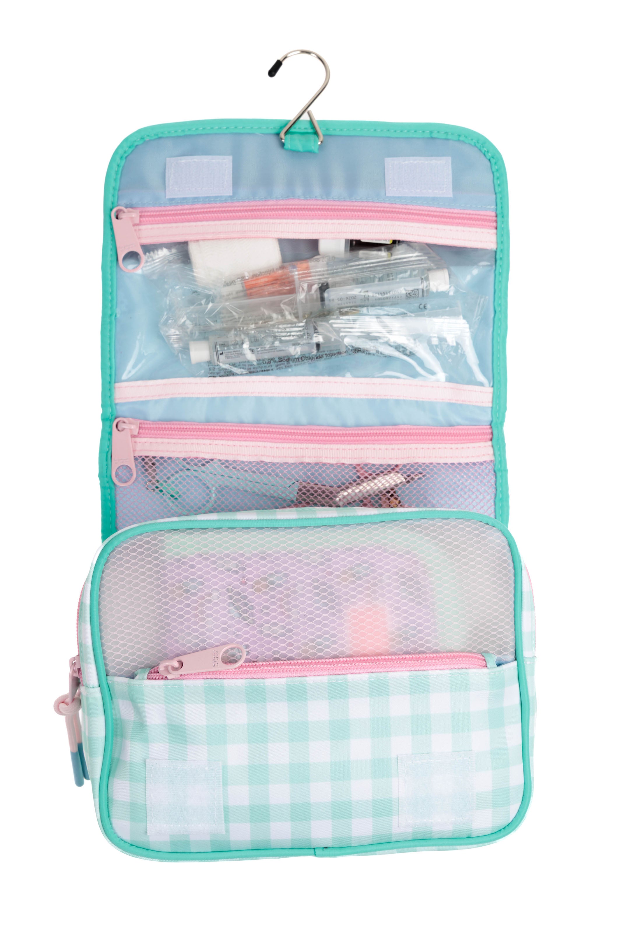 HANGING VANITY CASE - VICHY AQUAMARINE