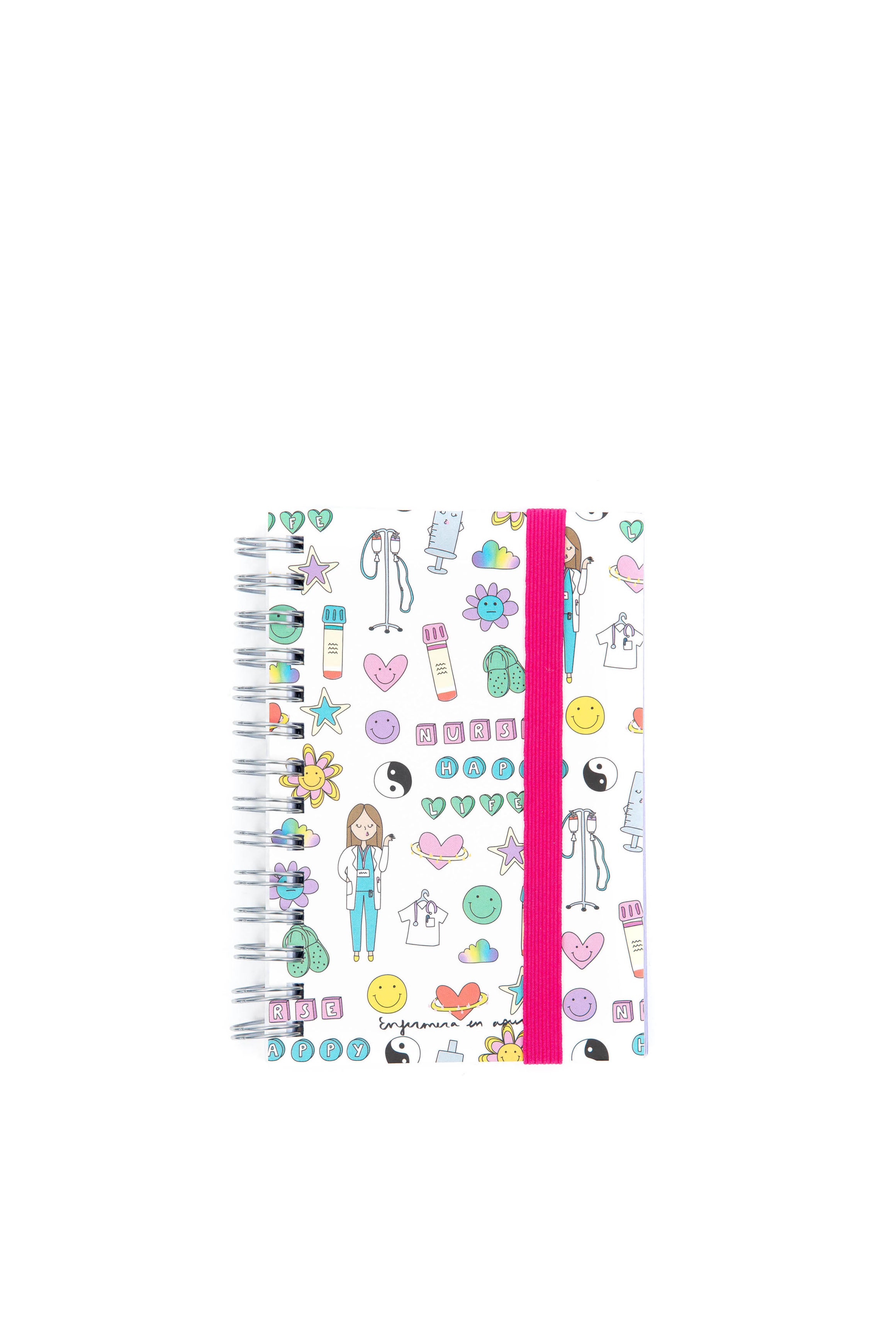 MINI NOTEBOOK WITH RINGS - SMILEY NURSE  🙂