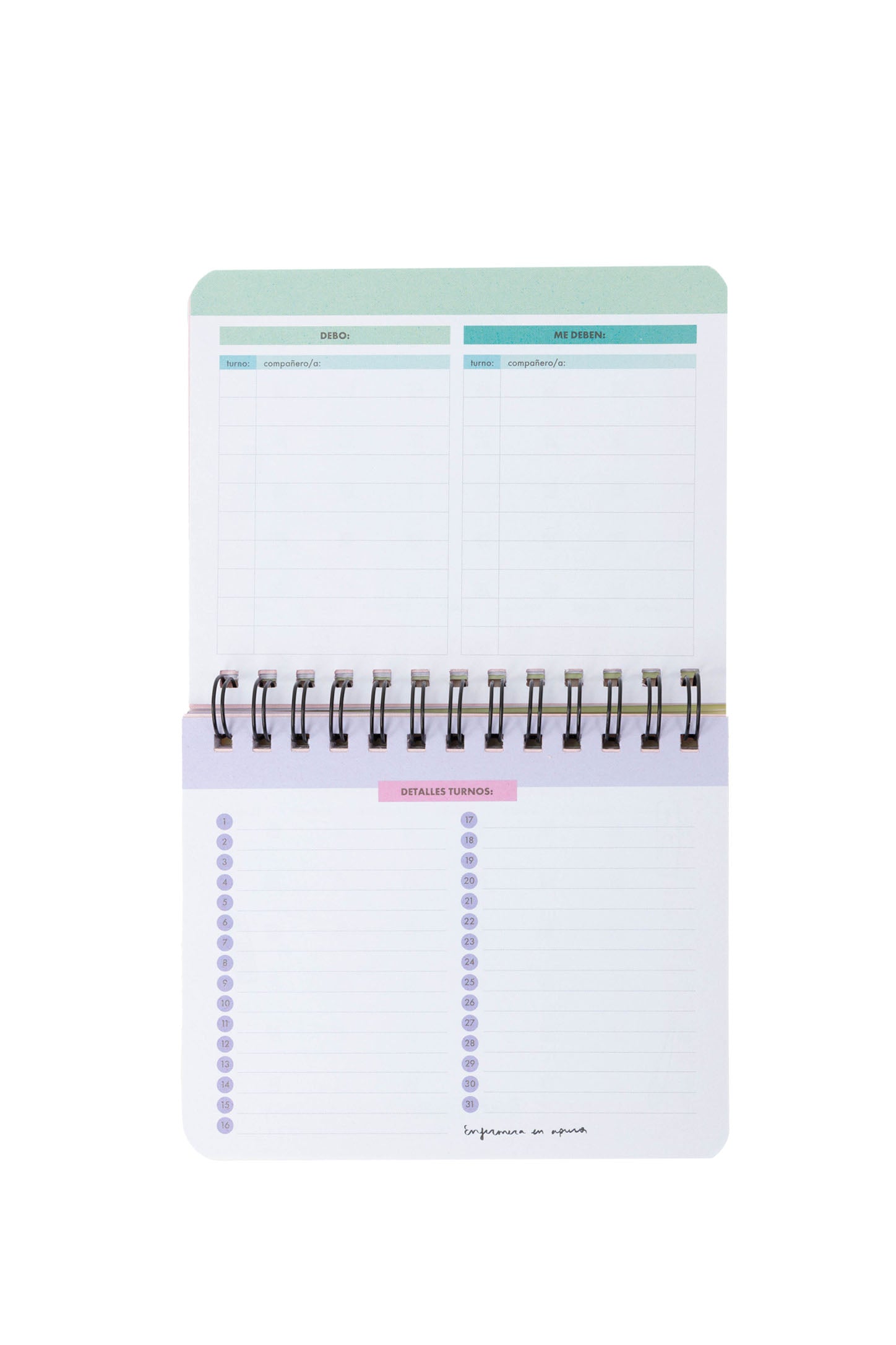 SHIFT PLANNER WITH RINGS - NURSE THINGS