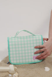 HANGING VANITY CASE - VICHY AQUAMARINE