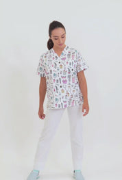 CAMISETA PIJAMA COSAS DE ENFERMEROS - BLANCO