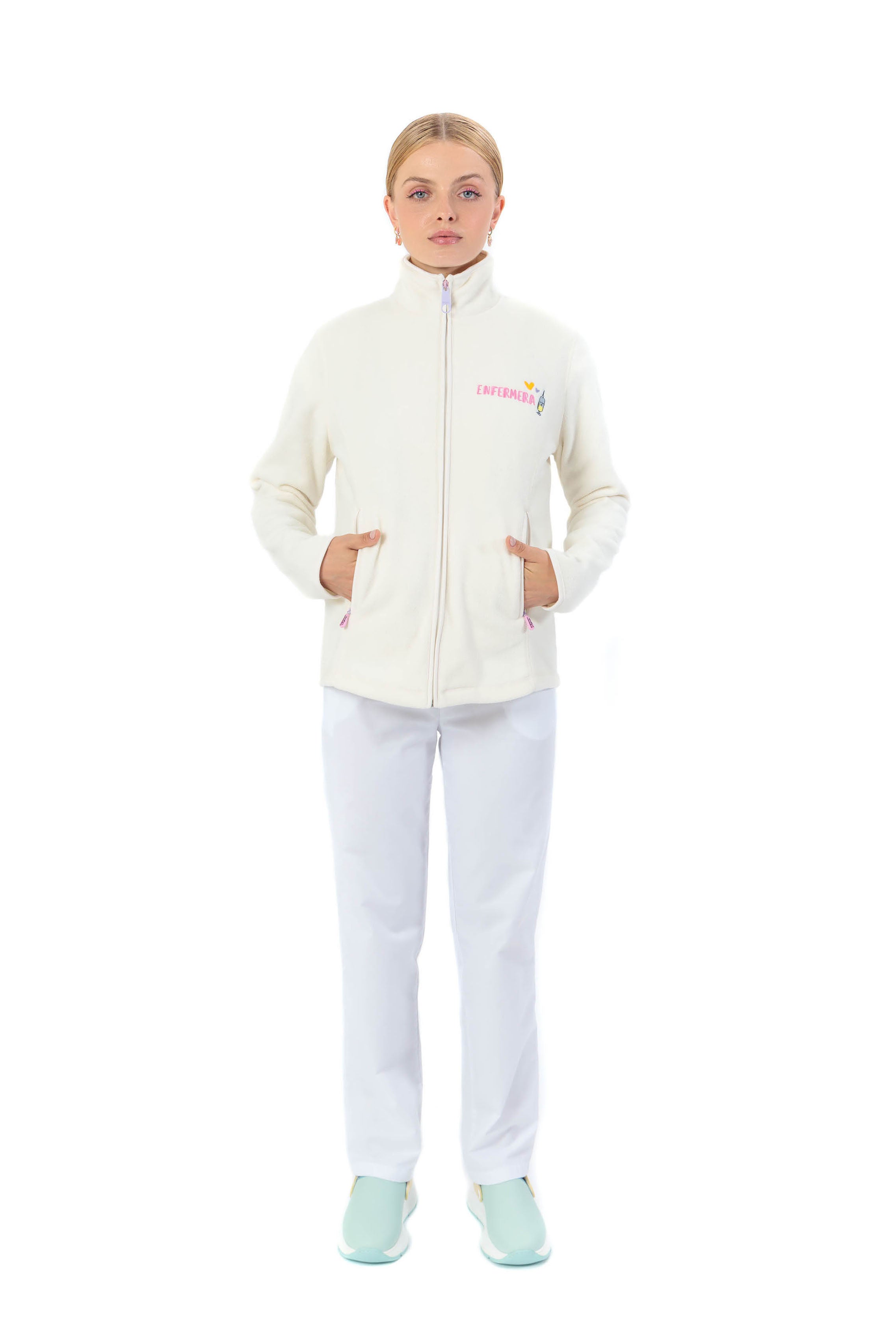 CHAQUETA POLAR ENFERMERA COLORS - CLOUD WHITE - A/W23