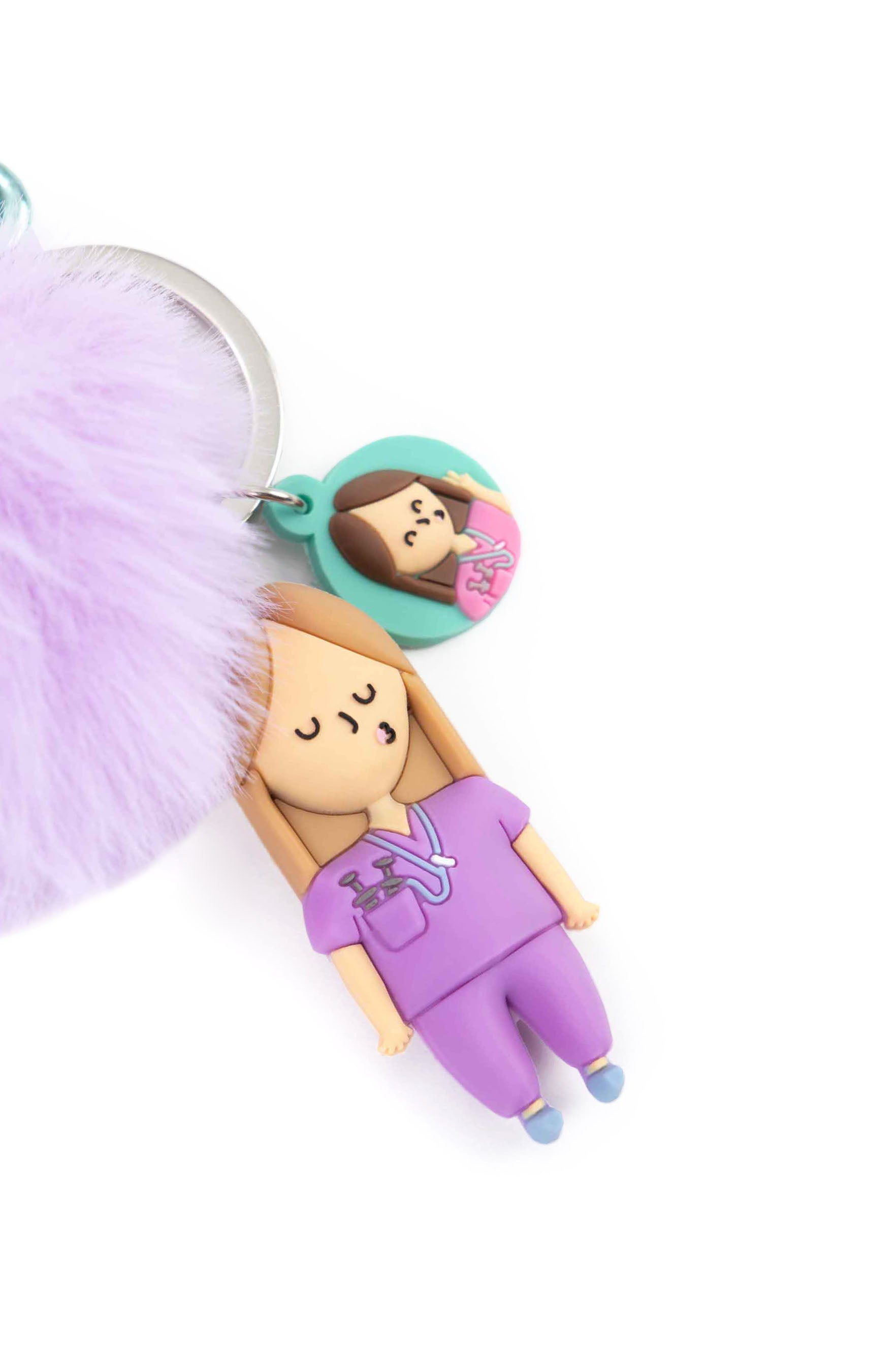 KEYCHAIN NURSE - LIGHT BROWN 👩🏽