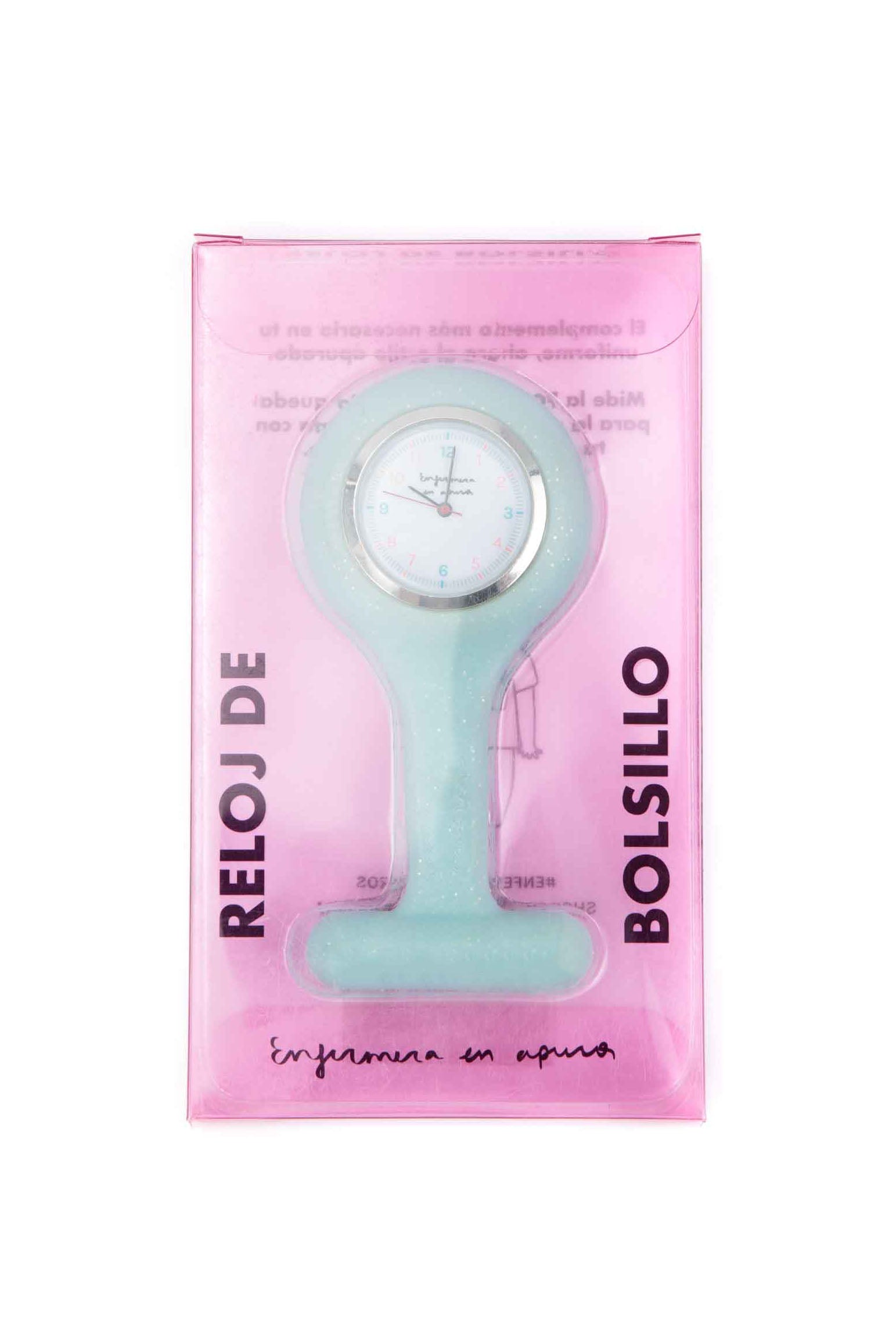 RELOJ GLITTER SÓLIDO - AGUAMARINA