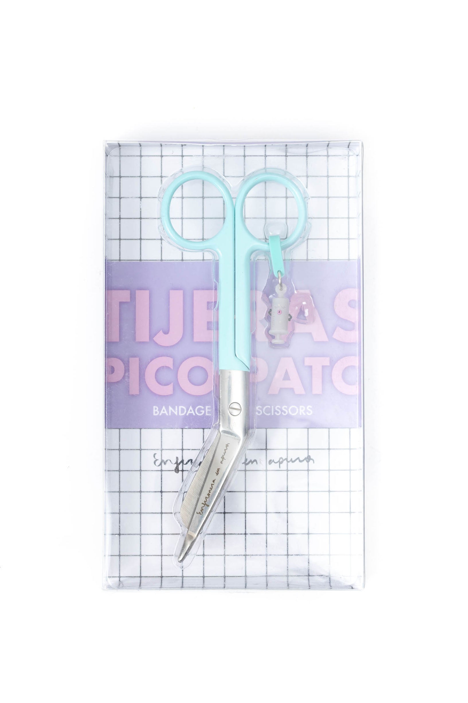 BANDAGE SCISSORS "SYRINGE" - AQUAMARINE
