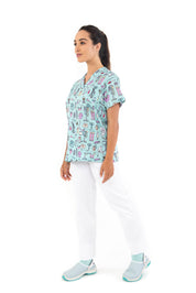 SCRUB TOP "NURSES THINGS" - AQUAMARINE