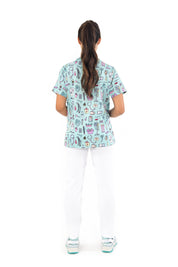 SCRUB TOP "NURSES THINGS" - AQUAMARINE