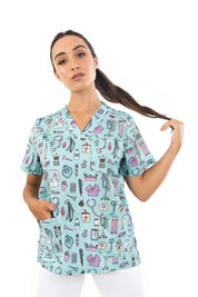 SCRUB TOP "NURSES THINGS" - AQUAMARINE