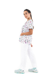 CAMISETA PIJAMA COSAS DE ENFERMEROS - BLANCO