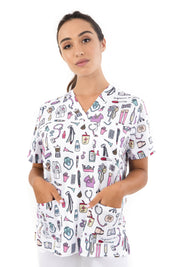 CAMISETA PIJAMA COSAS DE ENFERMEROS - BLANCO