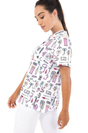 CAMISETA PIJAMA COSAS DE ENFERMEROS - BLANCO