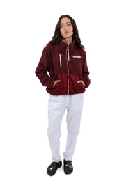 RELAXED BURGUNDY FLEECE JACKET - ENFERMERA