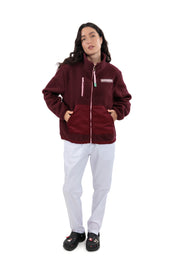 RELAXED BURGUNDY FLEECE JACKET - ENFERMERA