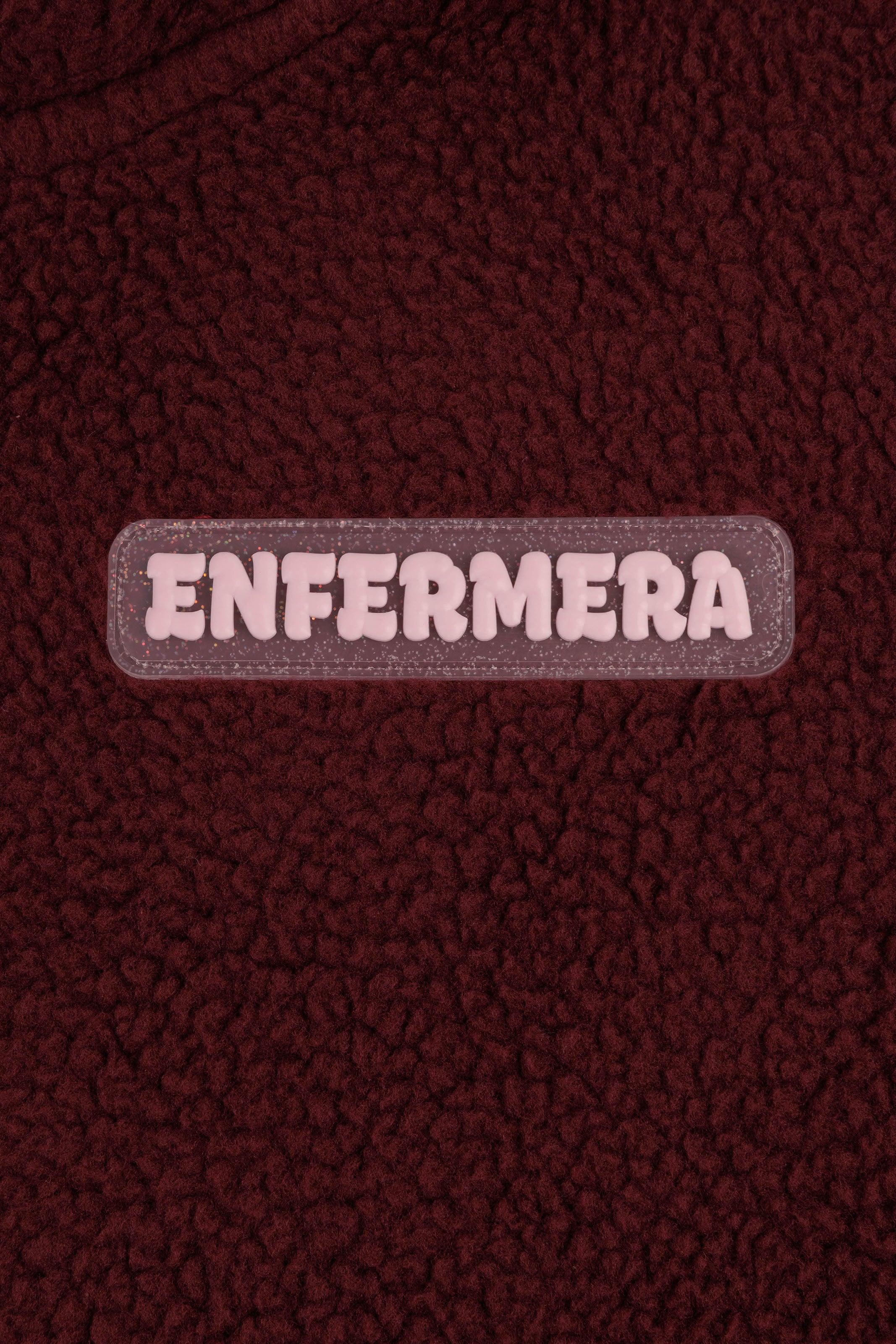 RELAXED BURGUNDY FLEECE JACKET - ENFERMERA
