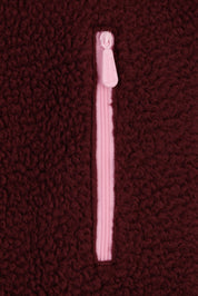 RELAXED BURGUNDY FLEECE JACKET - ENFERMERA