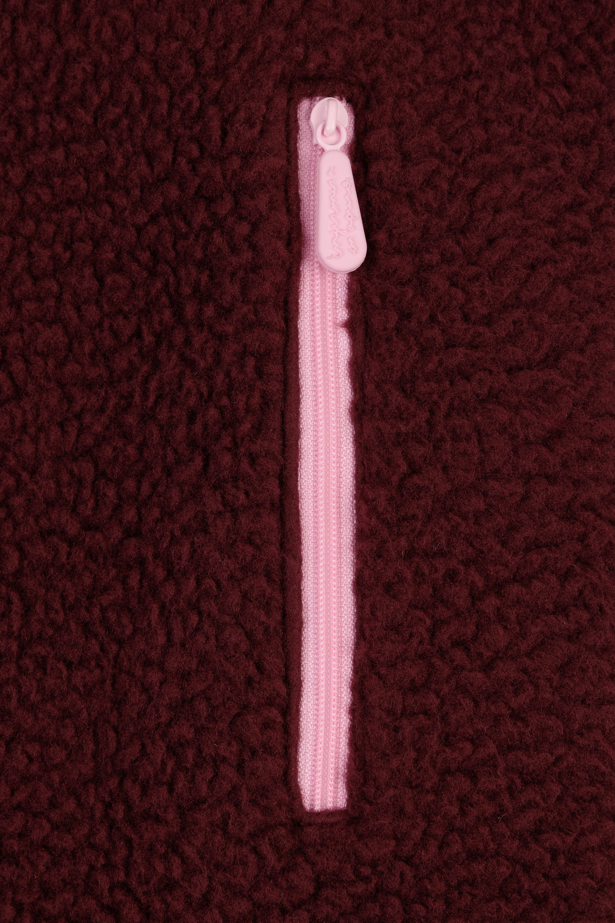 RELAXED BURGUNDY FLEECE JACKET - ENFERMERA