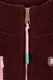 RELAXED BURGUNDY FLEECE JACKET - ENFERMERA