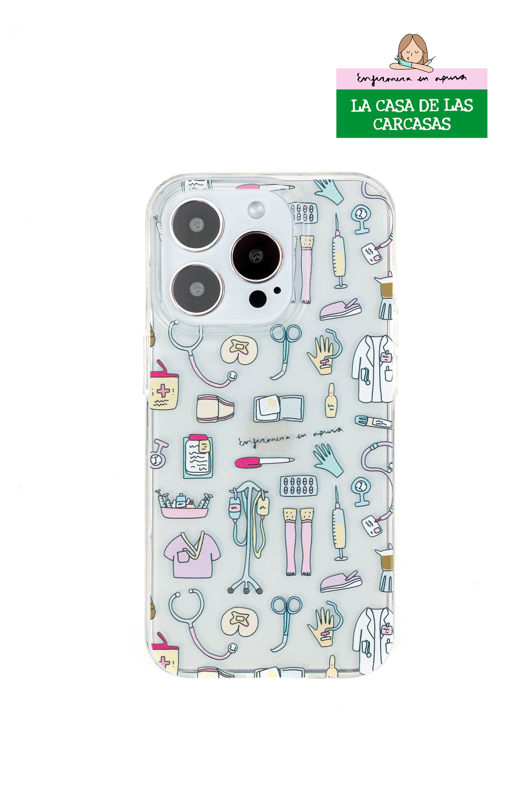 ENFERMERA EN APUROS X LCDLC TRANSPARENT CASE NURSES THINGS