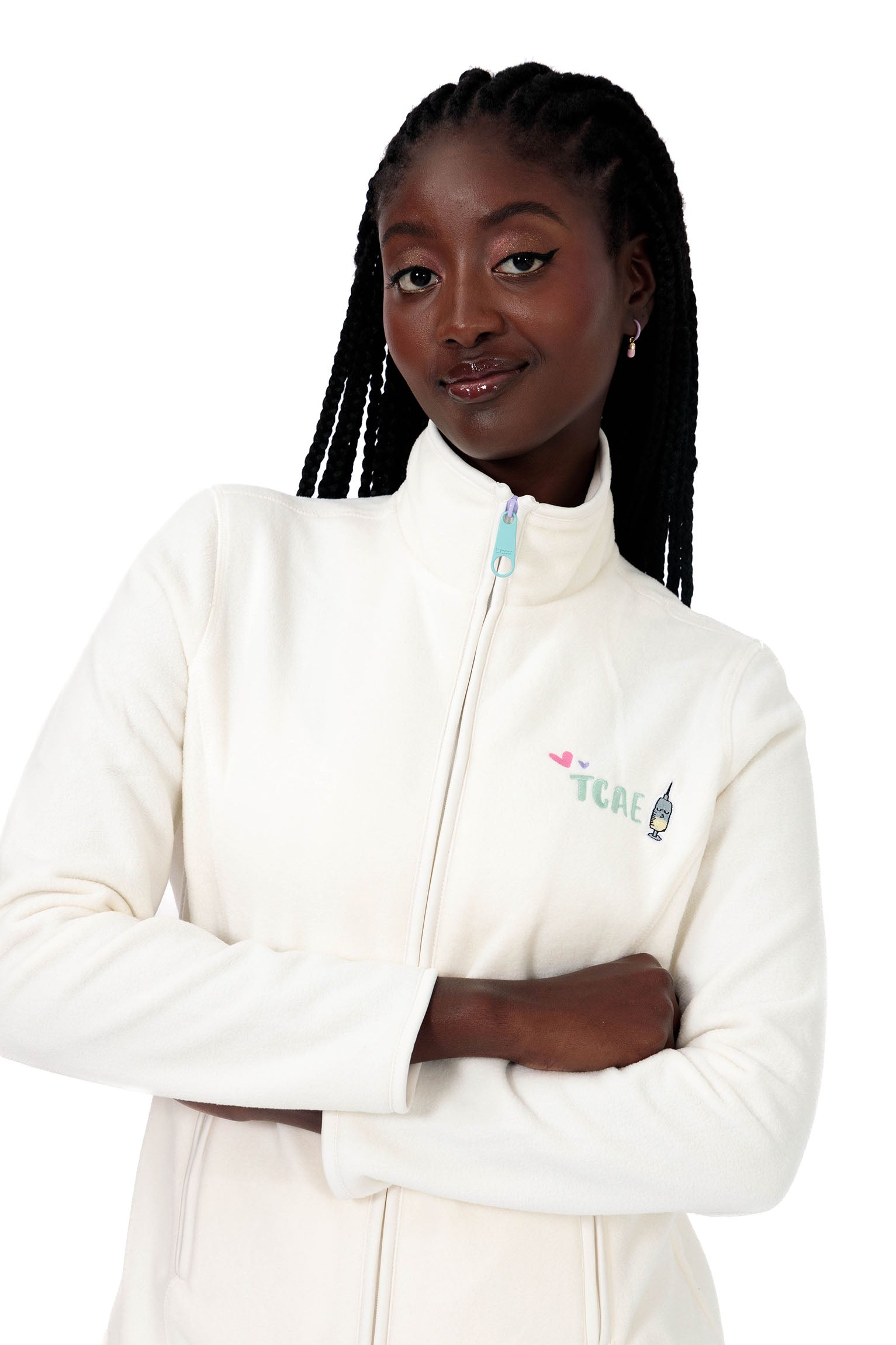 FLEECE JACKET "TCAE" COLORS - WHITE CLOUD 