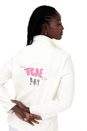 FLEECE JACKET "TCAE" COLORS - WHITE CLOUD 