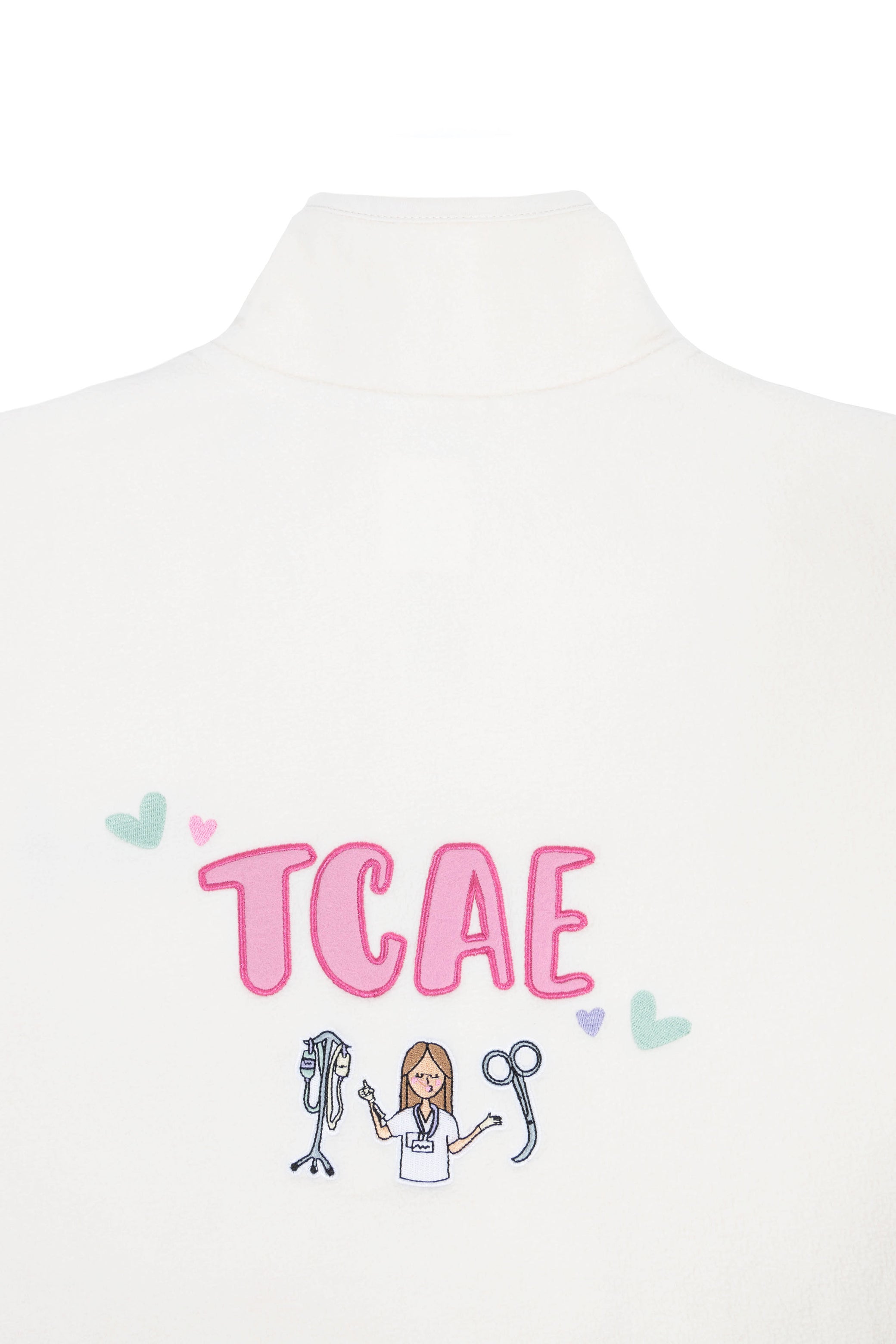 CHAQUETA POLAR TCAE COLORS CLOUD WHITE Enfermera En Apuros chaqueta-polar-tcae-colors-cloud-white-enfermera-en-apuros
