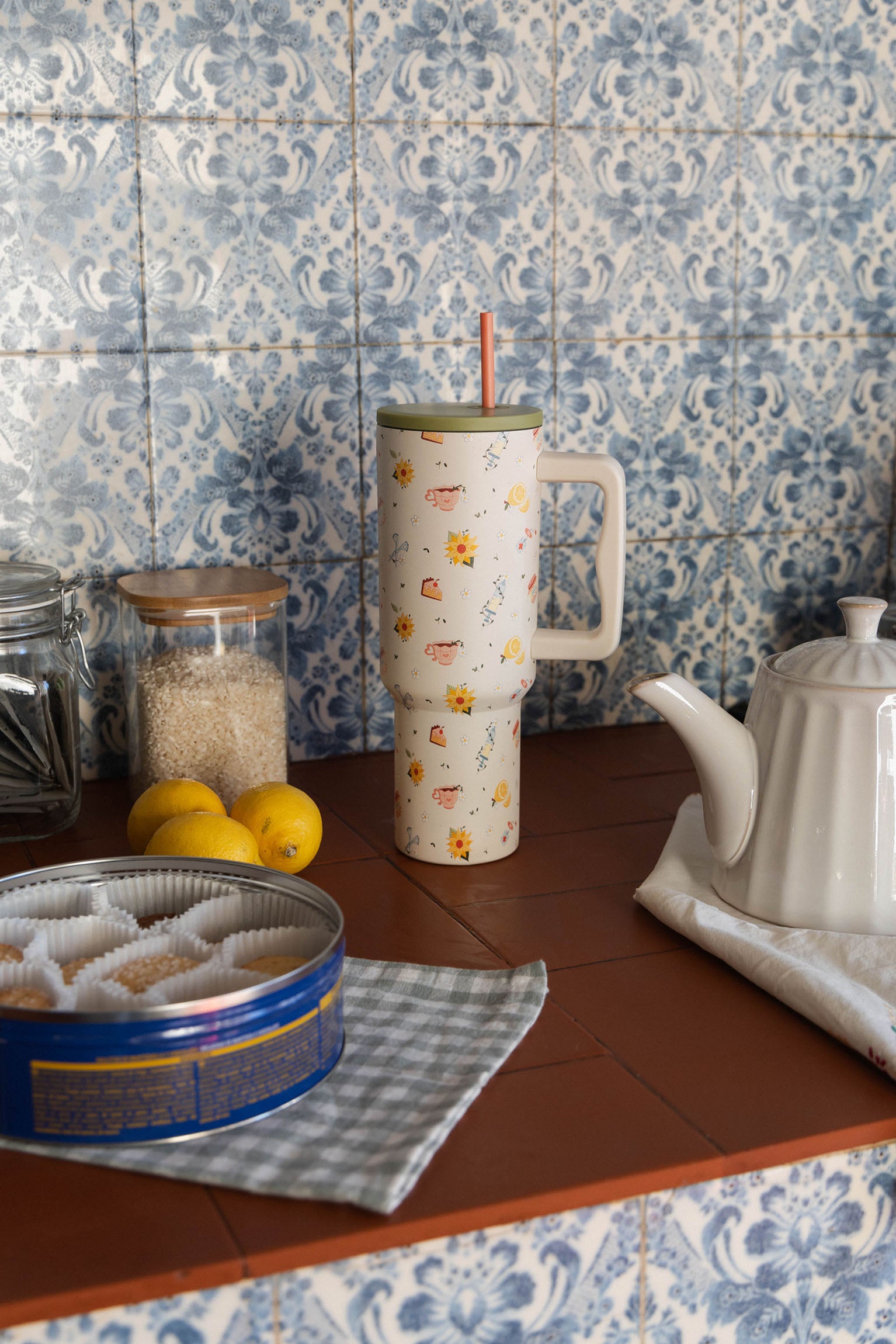 VASO TÉRMICO CON ASA - COTTAGECORE 🌻