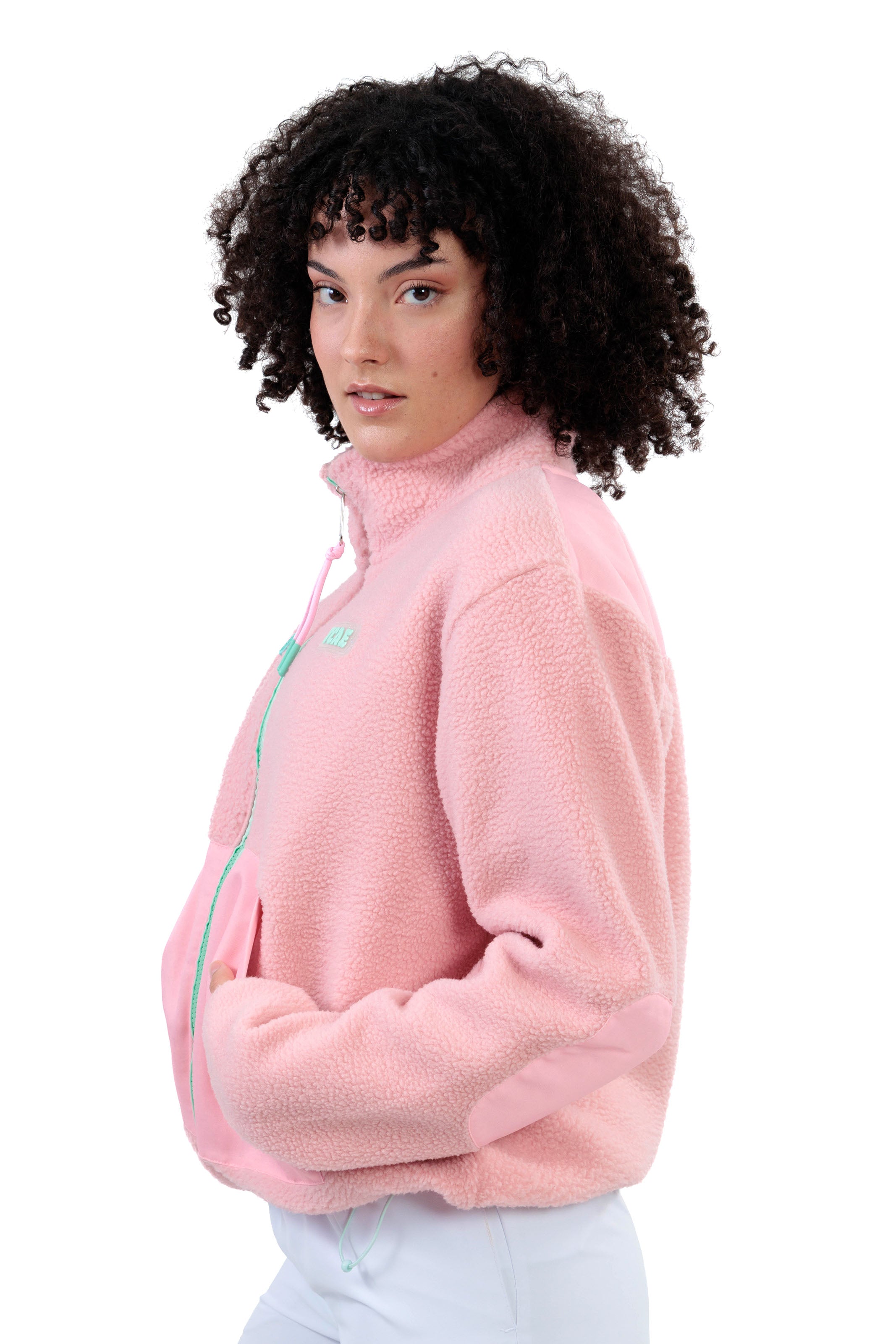 CHAQUETA POLAR RELAXED BABY PINK - TCAE