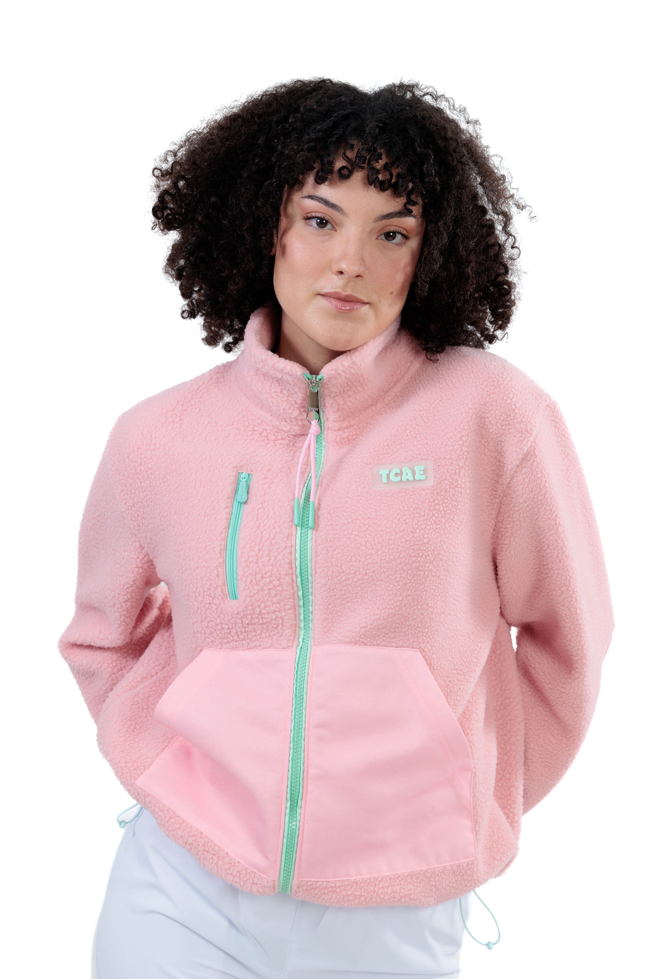 CHAQUETA POLAR RELAXED BABY PINK - TCAE