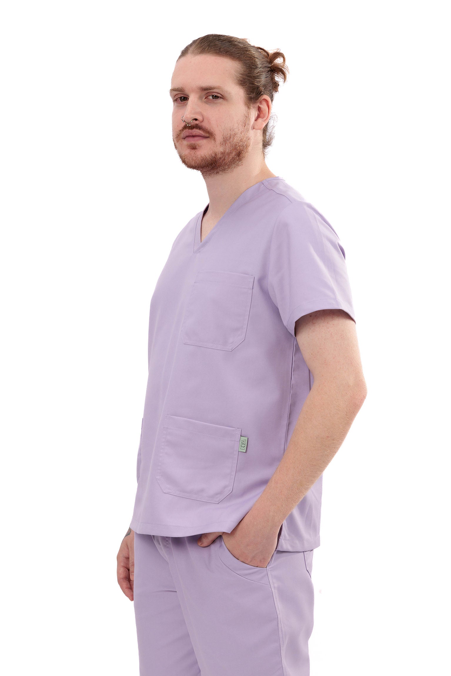 MULTI-POCKET SCRUB TOP CARE ANGELS - HEAVENLY LAVENDER