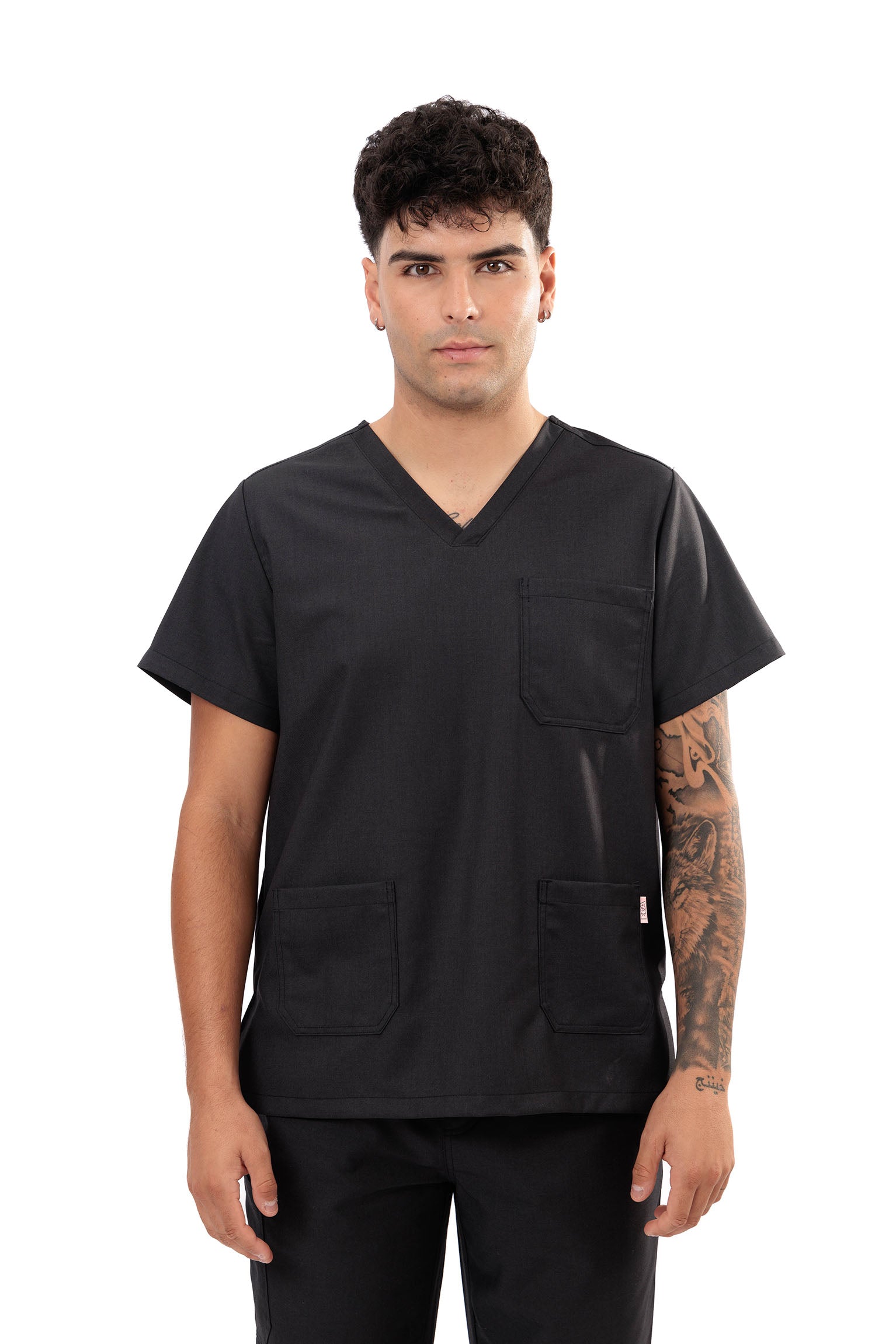 MULTI-POCKET SCRUB TOP CARE ANGELS - FORMAL ASH