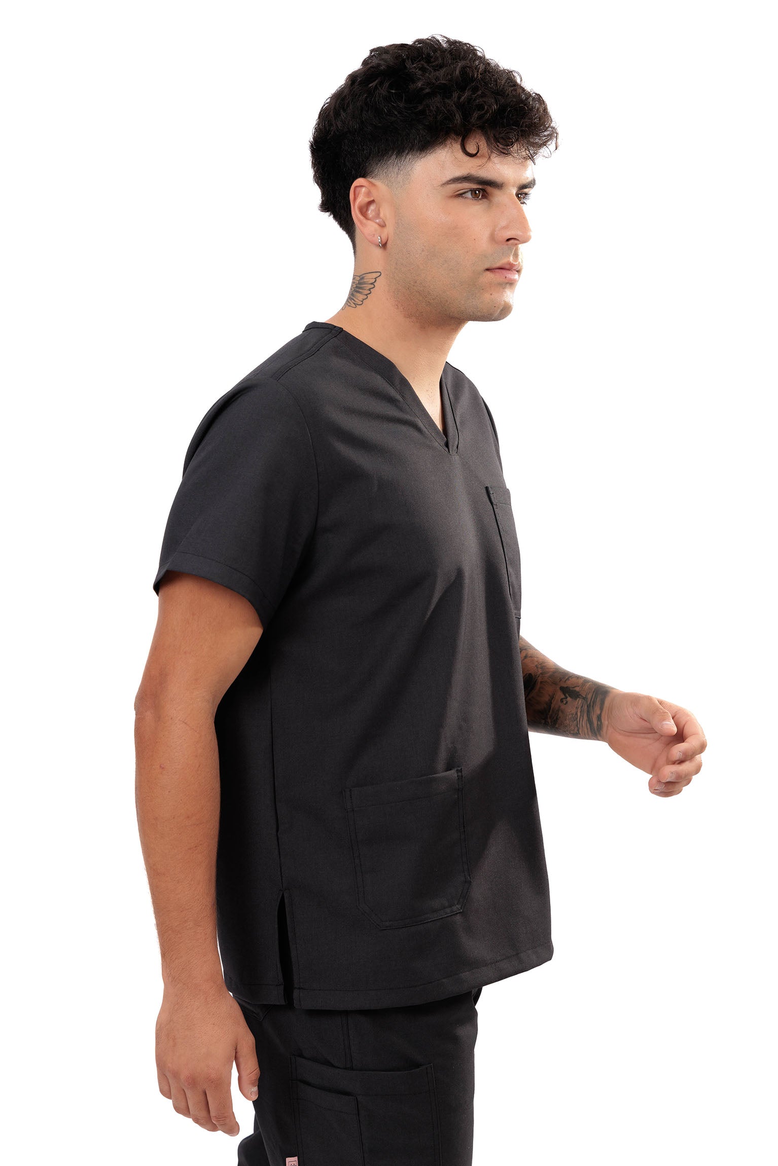 MULTI-POCKET SCRUB TOP CARE ANGELS - FORMAL ASH