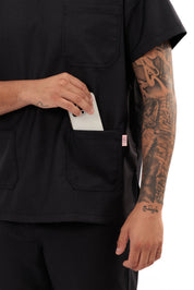 MULTI-POCKET SCRUB TOP CARE ANGELS - FORMAL ASH