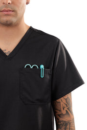 MULTI-POCKET SCRUB TOP CARE ANGELS - FORMAL ASH