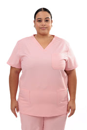 MULTI-POCKET SCRUB TOP CARE ANGELS - BALLET PINK