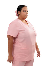 MULTI-POCKET SCRUB TOP CARE ANGELS - BALLET PINK