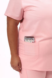 MULTI-POCKET SCRUB TOP CARE ANGELS - BALLET PINK