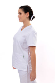 MULTI-POCKET SCRUB TOP CARE ANGELS - STAR WHITE