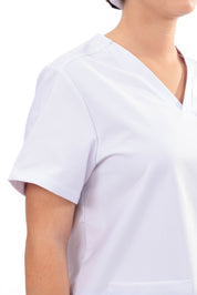 MULTI-POCKET SCRUB TOP CARE ANGELS - STAR WHITE