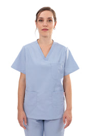 MULTI-POCKET SCRUB TOP CARE ANGELS - BLUE DREAM