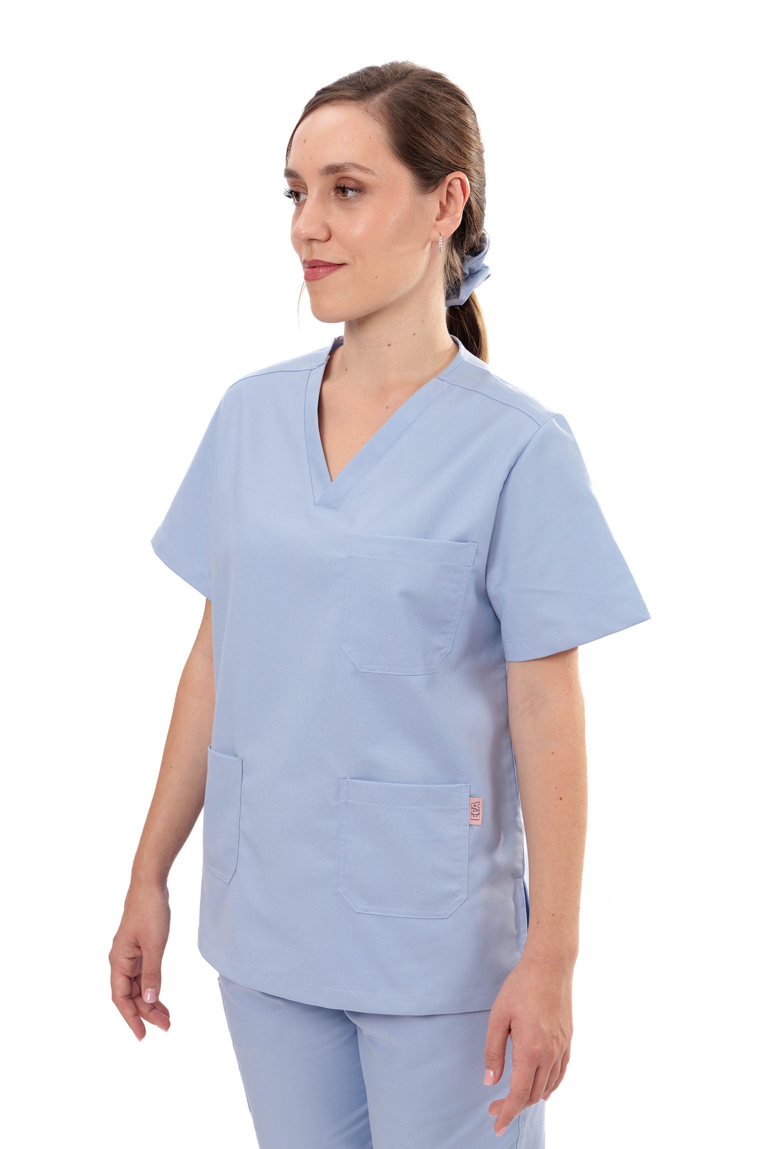 MULTI-POCKET SCRUB TOP CARE ANGELS - BLUE DREAM