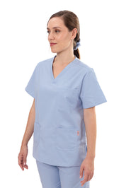 MULTI-POCKET SCRUB TOP CARE ANGELS - BLUE DREAM