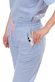 TECHNICAL SCRUB PANTS CARE ANGELS - BLUE DREAM