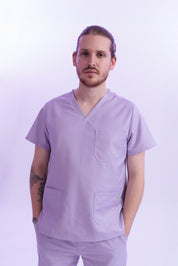 MULTI-POCKET SCRUB TOP CARE ANGELS - HEAVENLY LAVENDER