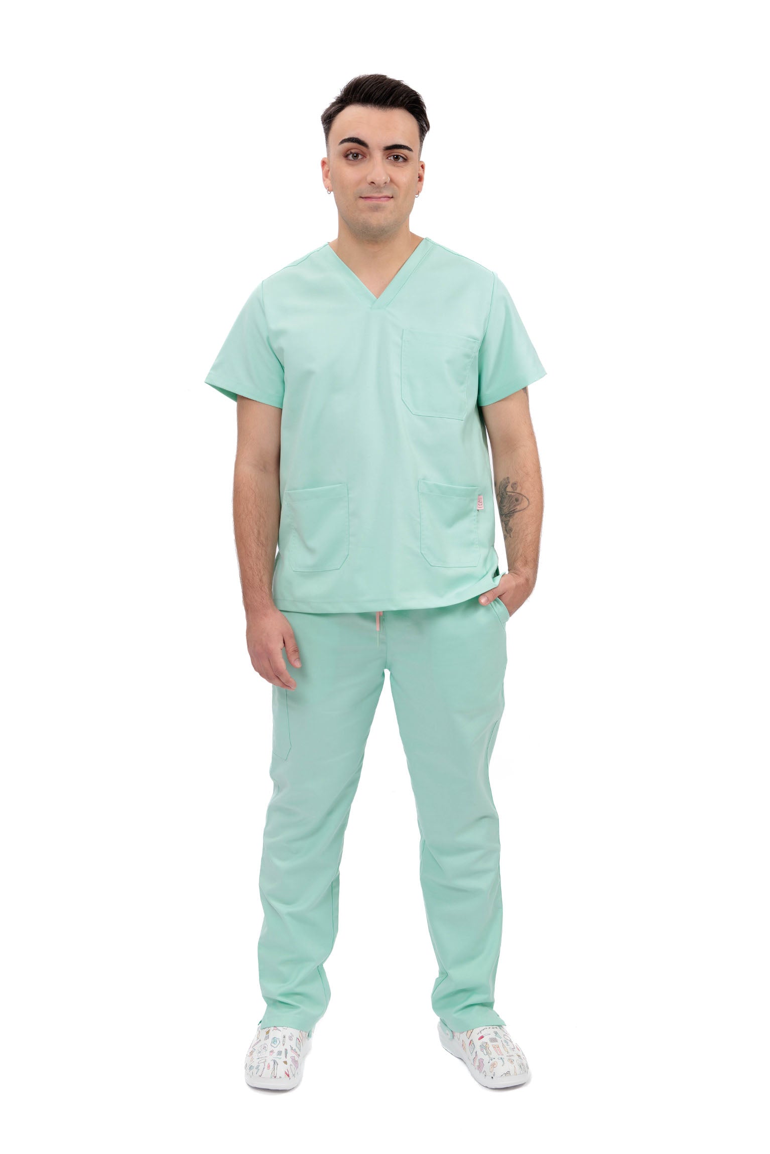 TECHNICAL SCRUB PANTS CARE ANGELS - WISH JADE